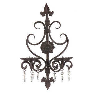 19 Elegant French Antique Style Fleur-de-Lis Pillar Candle Wall Sconce - All