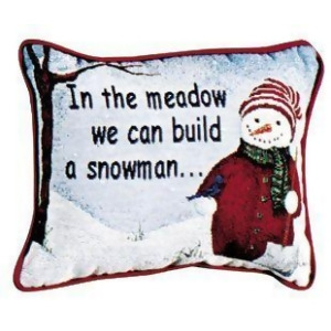 Set Of 2 In The Meadow Snowman Decorative Christmas Throw Pillows 9 x 12 - All