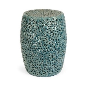 20 Decorative Glossy Turquoise Tobit Cut-Out Ceramic Garden Stool - All