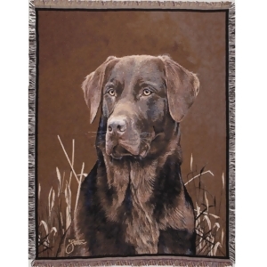 Chocolate Lab Dog Face Portrait Tapestry Throw 50 x 70 - All