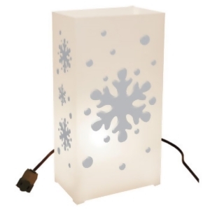 Set of 10 Lighted Winter Snowflake Christmas Luminaria Pathway Markers - All