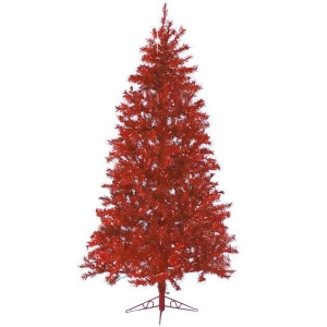 7.5' Sparkle Merlot Pre-Lit Laser Tinsel Artificial Christmas Tree Merlot Lights - All