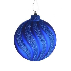 6Ct Matte Lavish Blue Swirl Shatterproof Christmas Disc Ornaments 6.25 - All