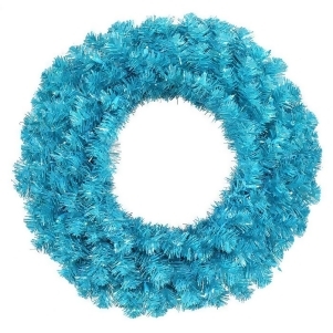 36 Pre-Lit Sparkling Sky Blue Artificial Christmas Wreath Teal Lights - All