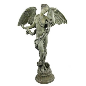 36 Alluring Angel on Pedestal Outdoor Patio Garden Statue - All