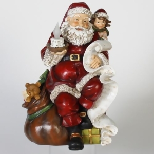 12 Led Lighted Antiqued Santa Claus Girl with Frosted Candle Christmas Figure - All