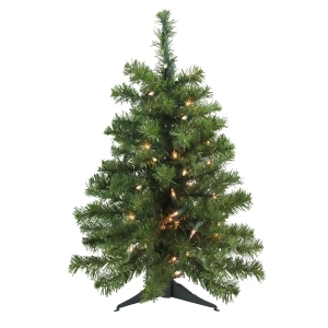 3' Pre-Lit Natural Two-Tone Pine Artificial Christmas Tree Clear Lights - All