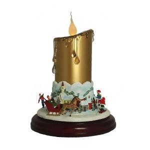 9 Musical Lighted Christmas Candle Decor with Animated Ice Skaters on Pedestal - All