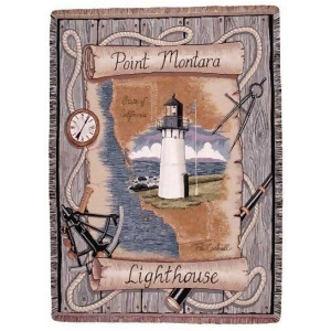 Point Montara California Lighthouse Colorful Tapestry Throw Blanket 50 x 60 - All