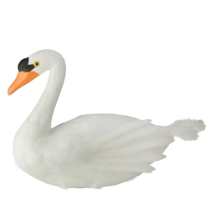 20 Majestic Faux Feather Swan with Closed Wings Decorative Figure - All