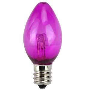 Pack 25 Commercial Transparent Purple 3-Led C7 Replacement Christmas Light Bulbs - All