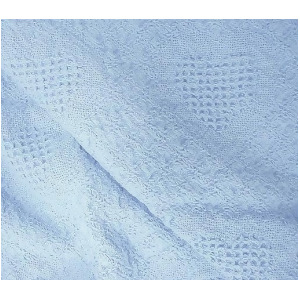 Pastel Blue Honeycomb Heart Mini Afghan Throw Blanket 36 x 48 - All