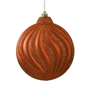 6Ct Matte Burnt Orange Swirl Shatterproof Christmas Disc Ornaments 6.25 - All