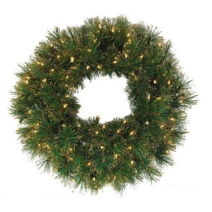 24 Pre-Lit Tattinger Long Needle Pine Artificial Christmas Wreath Clear - All