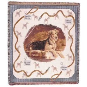 Airdale Terrier Dog By Pat Lehmkuhl Tapestry Throw 50 x 60 - All