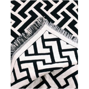 50 x 60 Black Herringbone Zigzag Eco2Cotton Afghan Throw Blanket - All