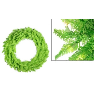 5' Pre-Lit Lime Green Ashley Spruce Christmas Wreath Clear Green Lights - All