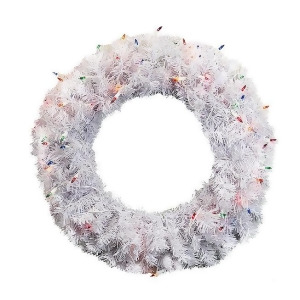 24 Pre-Lit White Cedar Pine Artificial Christmas Wreath Multi Lights - All