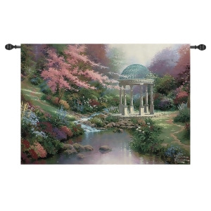 Thomas Kinkade Pools of Serenity Garden Cotton Tapestry Wall Hanging 50 x 70 - All