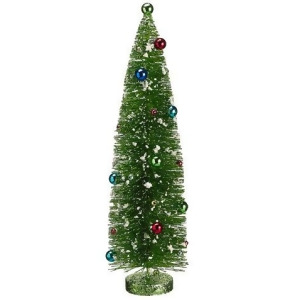 18 Pre-Decorated Flocked Glitter Bottle Brush Christmas Tree Unlit - All