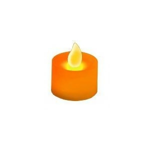 Club Pack of 12 Led Lighted Battery Operated Orange Tea Light Candles - All
