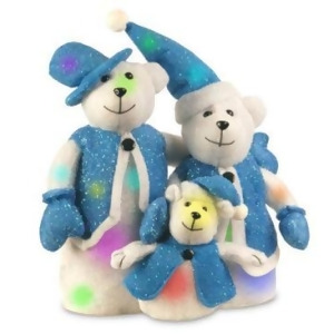15 Battery Operated Lighted Led Color Changing Bear Family Christmas Decoration - All