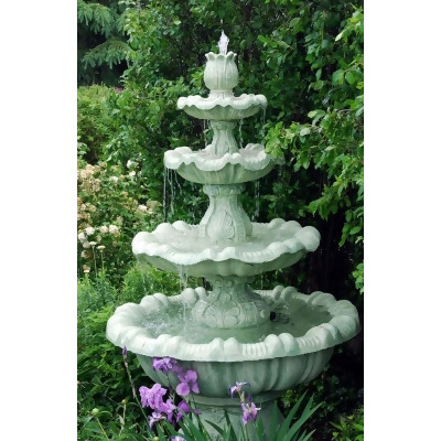 8' Calypso Cast Stone Concrete 4-Tier Outdoor Garden Water Fountain 