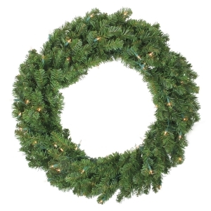 36 Pre-Lit Canadian Pine Artificial Christmas Wreath Clear Lights - All