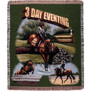 3 Day Eventing Horse Equestrian Tapestry Throw Blanket 50 x 60 - All