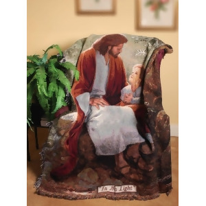 Religious In His Light Jesus and Child Tapestry Throw Blanket 50 x 60 - All