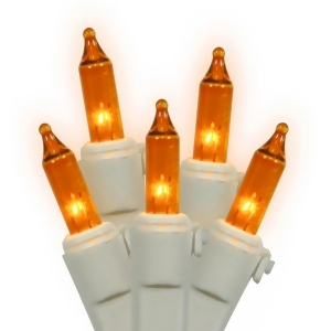 Set of 150 Heavy-Duty Amber Mini Christmas Lights White Wire Connect 6 - All