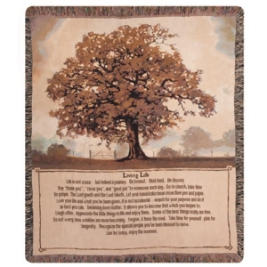 Living Life Inspirational Tree Tapestry Throw Blanket 50 x 60 - All
