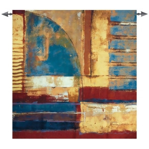 Arena Abstract Blue Red and Yellow Cotton Tapestry Wall Hanging 53 x 53 - All