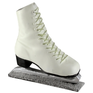 11 Decorative White Laced Up Ice Skate Figure on Frosted Base - All