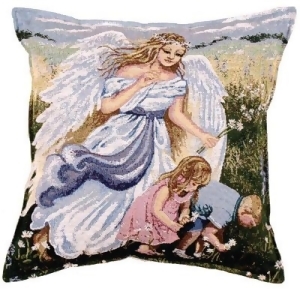 Vigilant Guardian Angel with Children Decorative Throw Pillow 17 x 17 - All