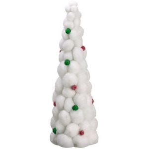 24 Whimsical Snowball Glitter Table Top Christmas Topiary Tree Unlit - All