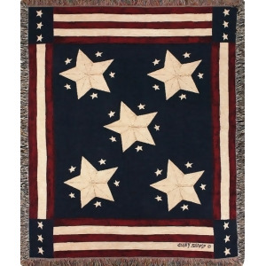 Long May It Wave Patriotic Stylized Flag Tapestry Throw Blanket 50 x 60 - All