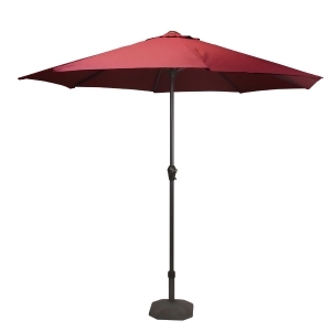 9' Outdoor Patio Market Umbrella with Hand Crank and Tilt Burgundy - All