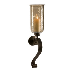 30 Brown Glass Candle Wall Sconce with Scroll Base - All