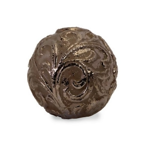 7.5 Carolyn Kinder Swirl Patterned Bronze-Finished Terracotta Sphere - All