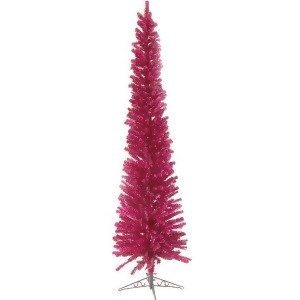 7.5' Very Raspberry Pencil Tinsel Artificial Christmas Tree - All