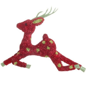 20 Whimsical Leaping Red and Green Glittered Hydrangea Christmas Reindeer - All