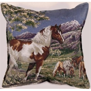Mustangs Wild Horses Decorative Accent Throw Pillow 17 x 17 - All