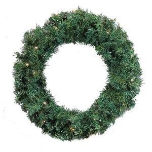36 Pre-Lit Green Cedar Pine Artificial Christmas Wreath Warm White Led Lights - All