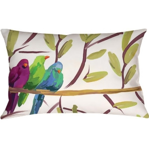 18 Outdoor Deck and Patio Flocked Together Birds Rectangular Throw Pillow - All