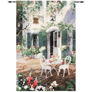 French-style Patio at the Inn Cotton Wall Art Hanging Tapestry 56 x 38 - All