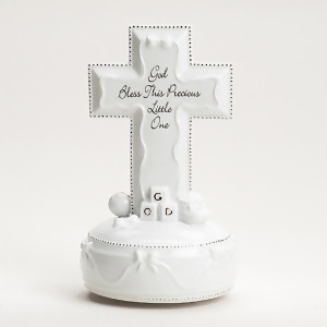 Pack of 2 God Bless This Precious Little One Porcelain Baptism Cross 7 - All
