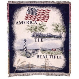 America The Beautiful Pictorial Afghan Throw 50 x 60 - All