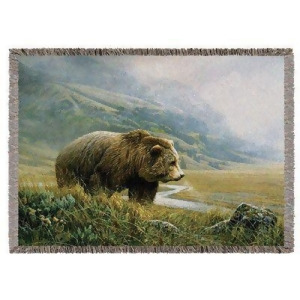 Autumn Ascent Grizzly Bear By Micheal Budden Tapestry Throw 50 x 60 - All
