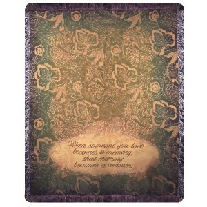 Treasured Memory Floral Verse Tapestry Throw Blanket 50 x 60 - All